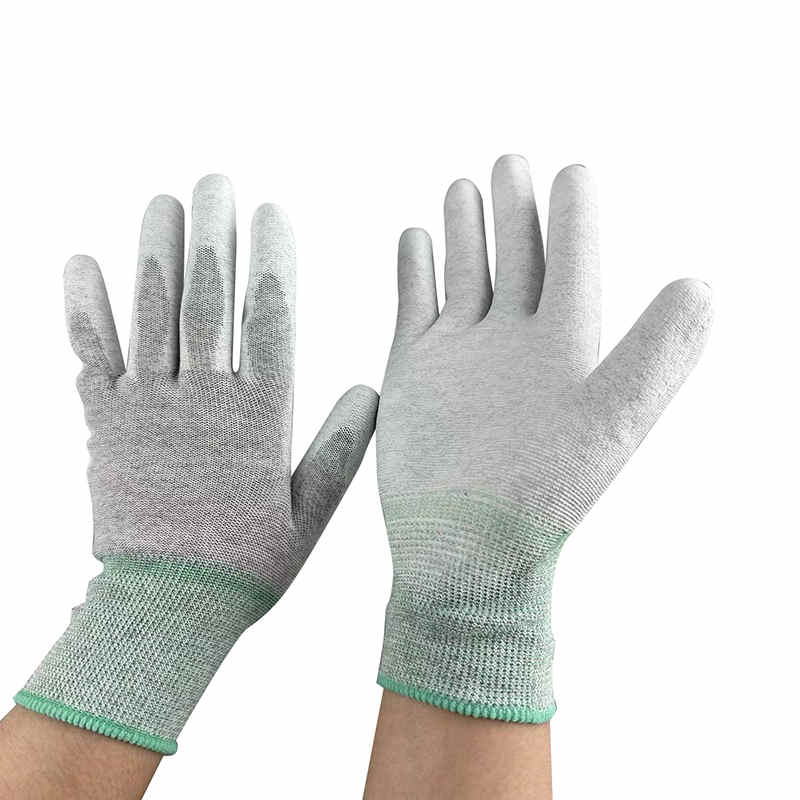 Handschuh aus Carbonfaser-Nylon mit ESD-Handfläche und PU-Beschichtung